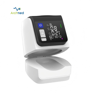 Hospital Desktop Electronic BP Monitor Tunnel Type Digital Blood Pressure Sphygmomanometer Machine with Arm Barrel