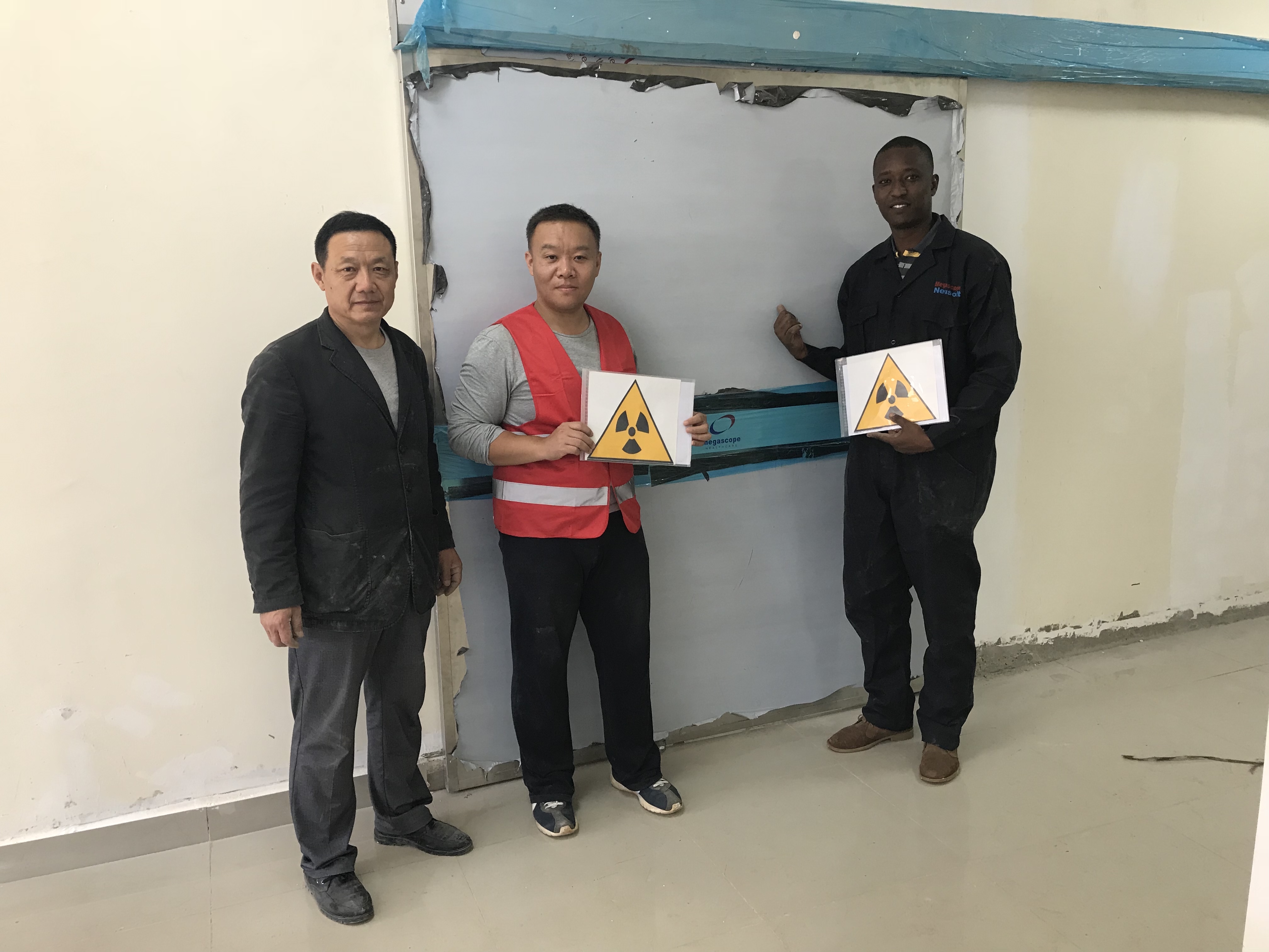 2018.7.1 ---2018.7.6, our technical engineer team assist our Kenya partner to finish the first CT Room Protection Installation in Khita city and pass inspection of Ministry of Health. One important st