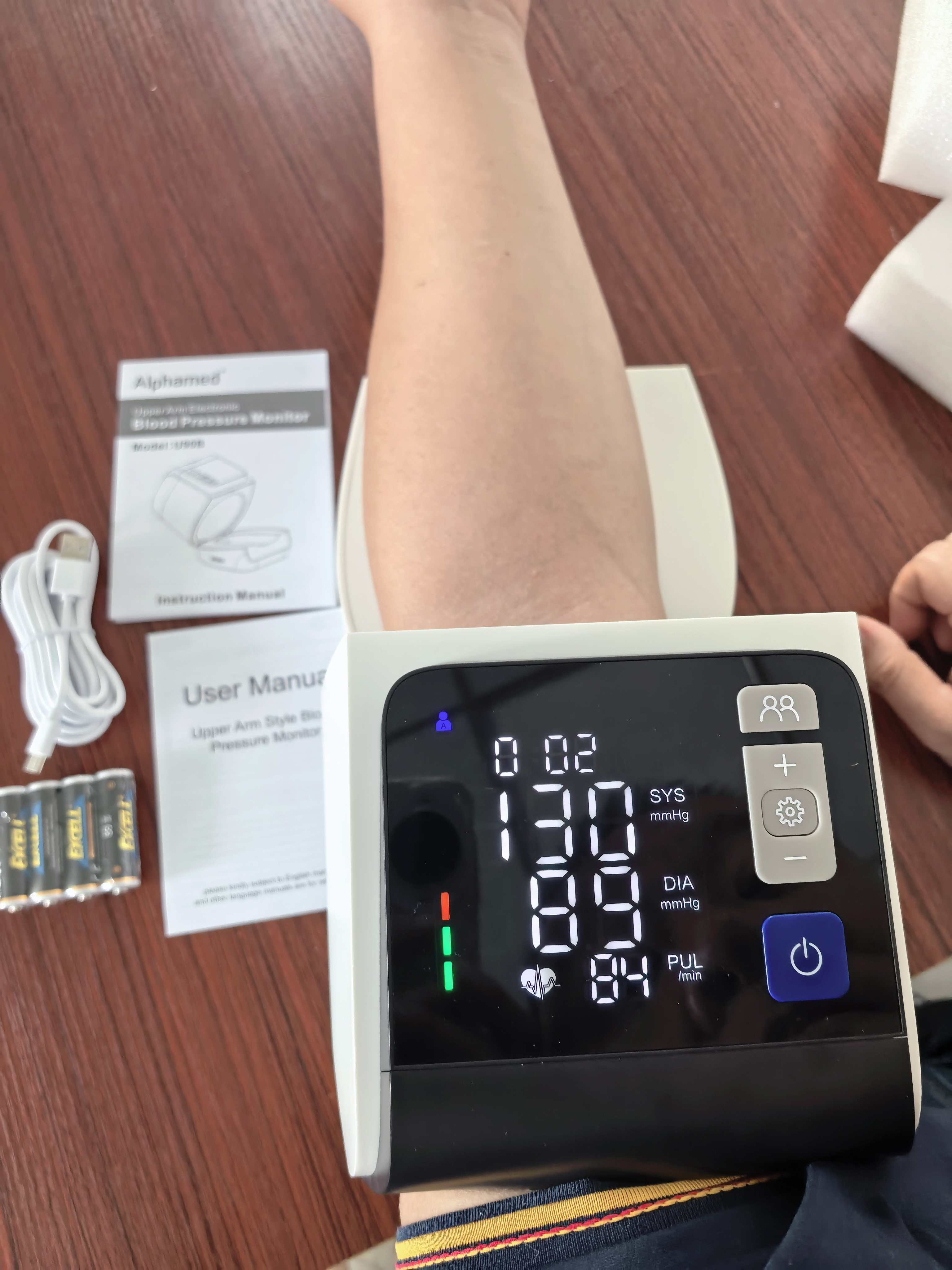 Hospital Desktop Electronic BP Monitor Tunnel Type Digital Blood Pressure Sphygmomanometer Machine with Arm Barrel